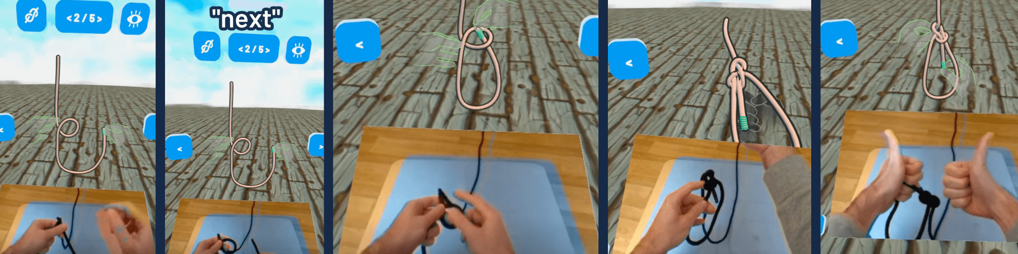 Why not practice some knots in Mixed Reality? on SideQuest Oculus