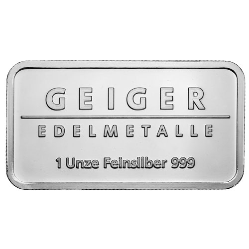 1 oz Silver Geiger Bars (Secondary Market)