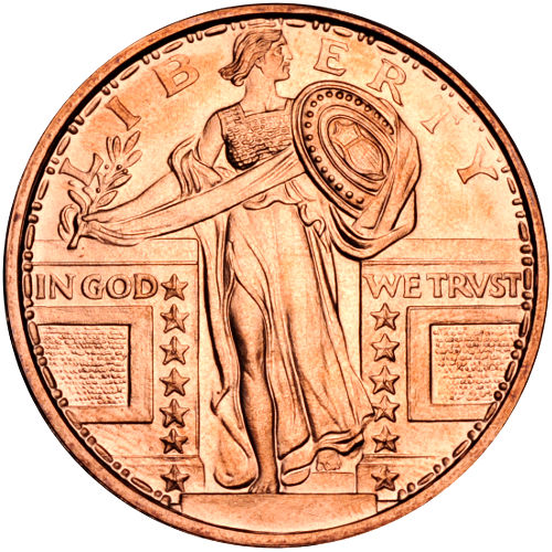 Buy 1 oz Standing Liberty Copper Rounds (.999 Pure)