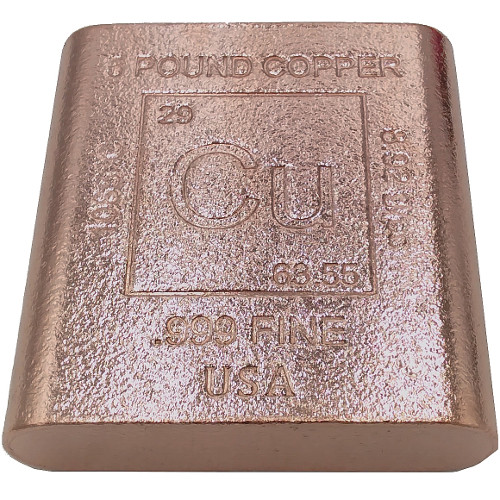 Buy 5 Pound Copper Bullion Bars (New, .999 Pure)