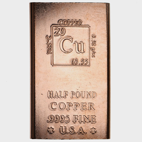 Buy 1/2 Pound Copper Bullion Bars (New, .999 Pure)