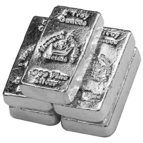 Buy 5 oz Monarch Precious Metals Poured Silver Bars