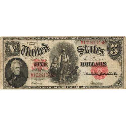 1907 5 Legal Tender Notes (Fine+)