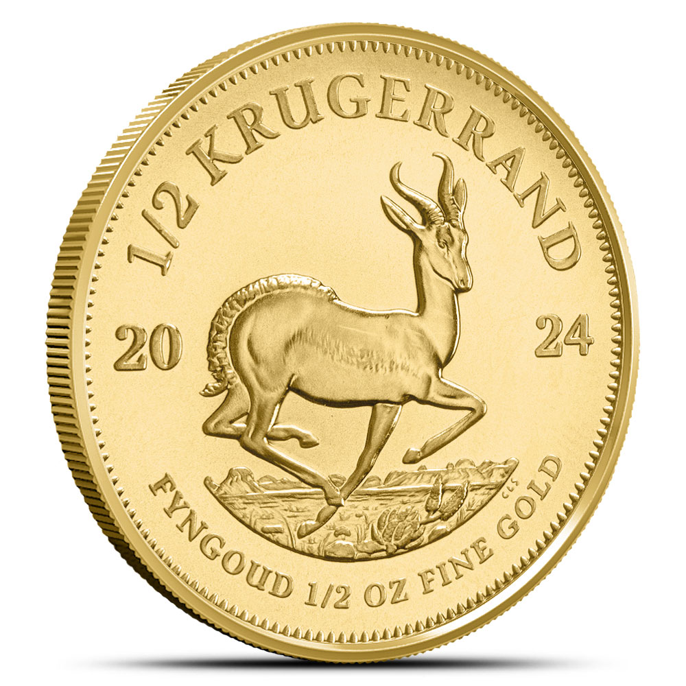 2024 1/2 oz Gold South African Krugerrand Coins (BU)