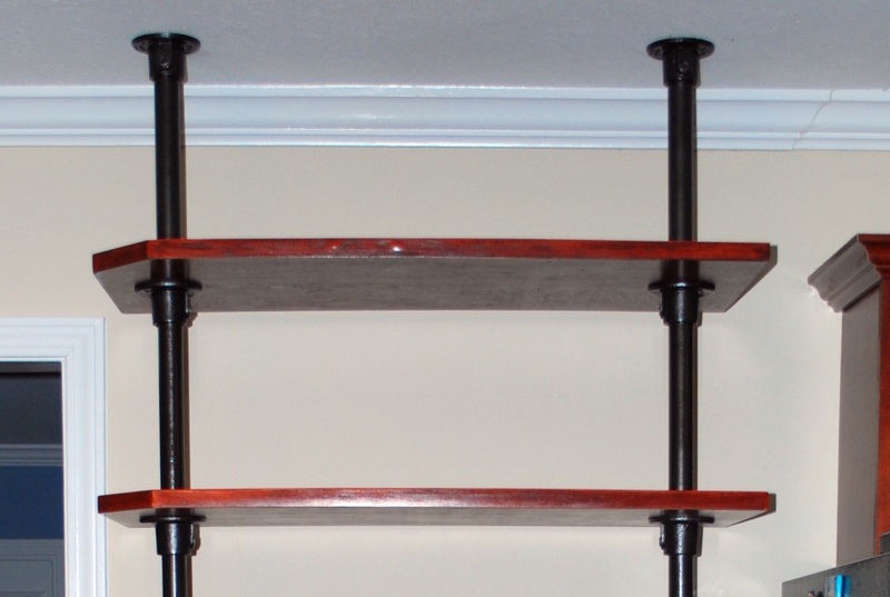 Floor to Ceiling Pole Mounted Kitchen Shelving