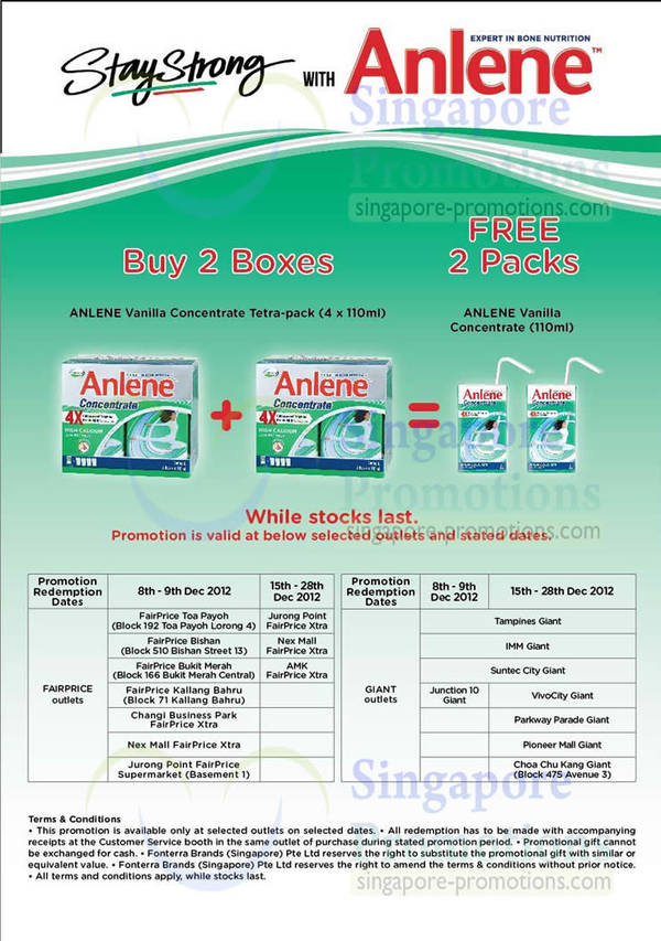 List of Anlene Vanilla Concentrate Milk Powder related Sales, Deals