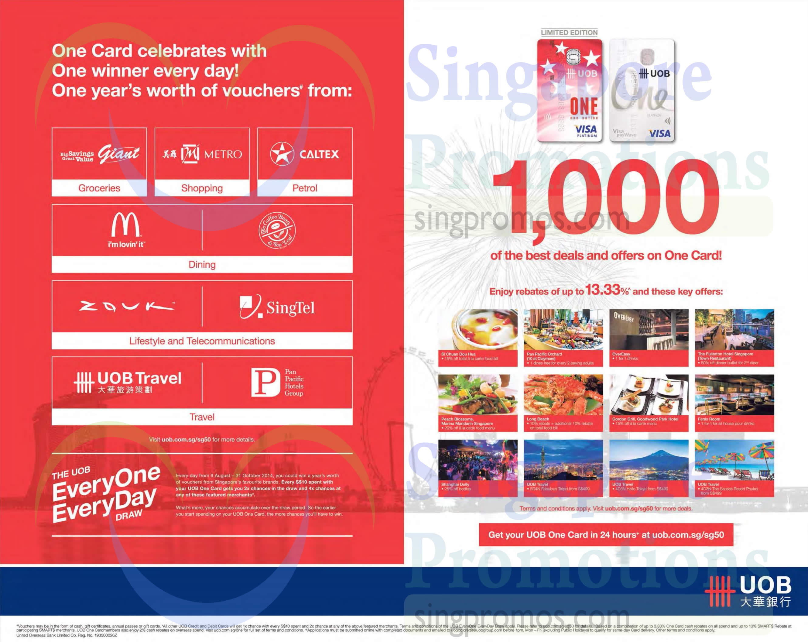 One Card Offers, Discounts » UOB NEW One Card 9 Aug 2014