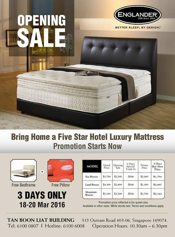 (EXPIRED) Englander Mattresses Sale 18 20 Mar 2016