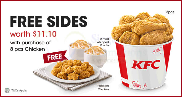 KFC Delivery Free Sides w/ 8pcs Chicken Promo Code from 1 Jan 2017