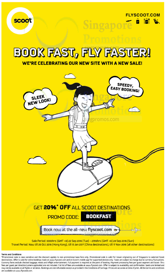 Scoot 20 OFF All Scoot Destinations Promo Code from 22 24 Sep 2016