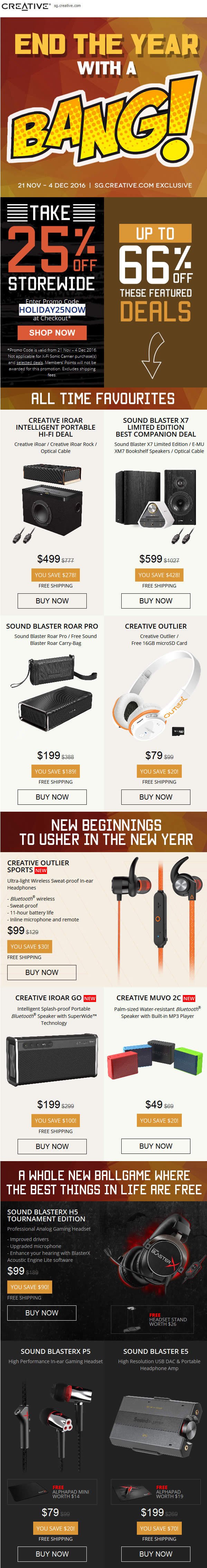 Creative Store offers 25 off storewide with coupon code from 21 Nov