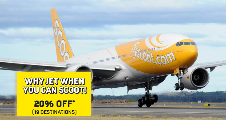 Save 20 off selected Scoot fares with this promo code valid today only