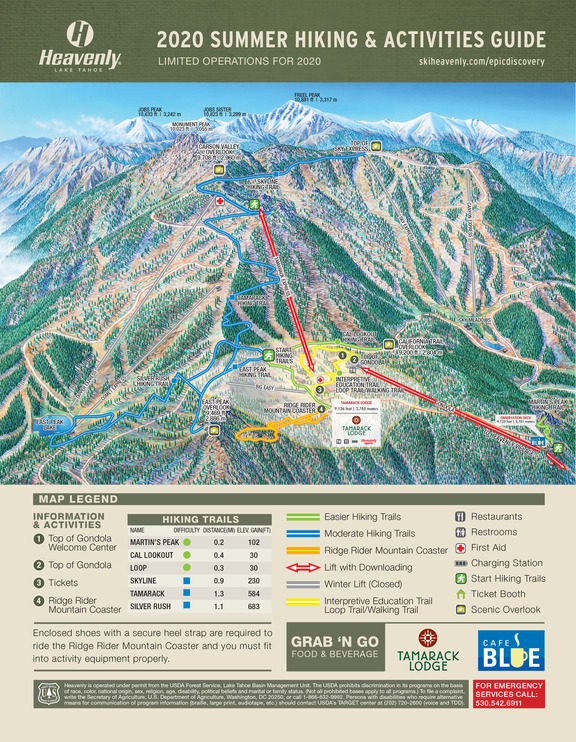 Heavenly Trail Maps Ski Map of Heavenly
