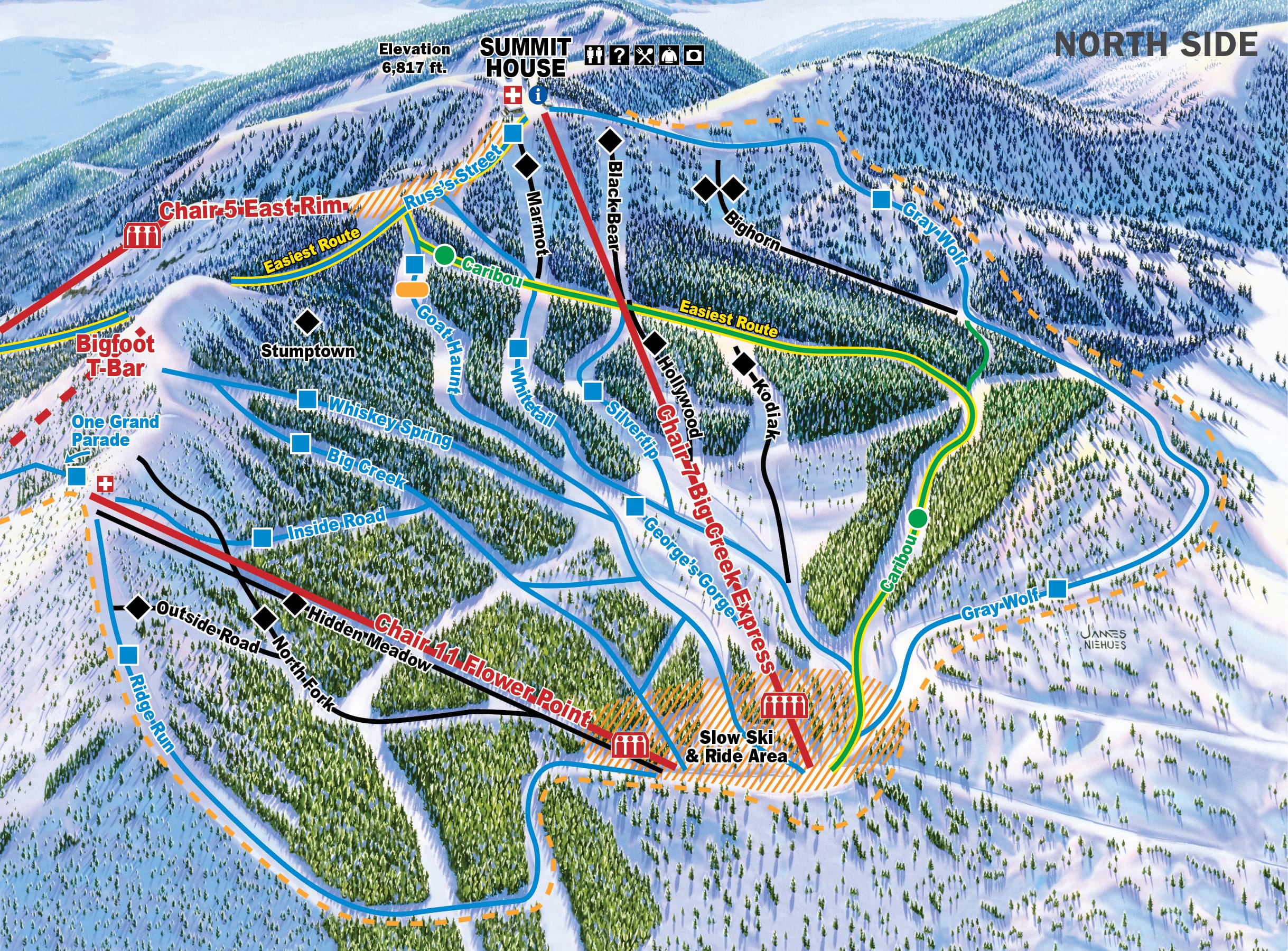 Whitefish Mountain Resort Trail Map Ski Resort Map