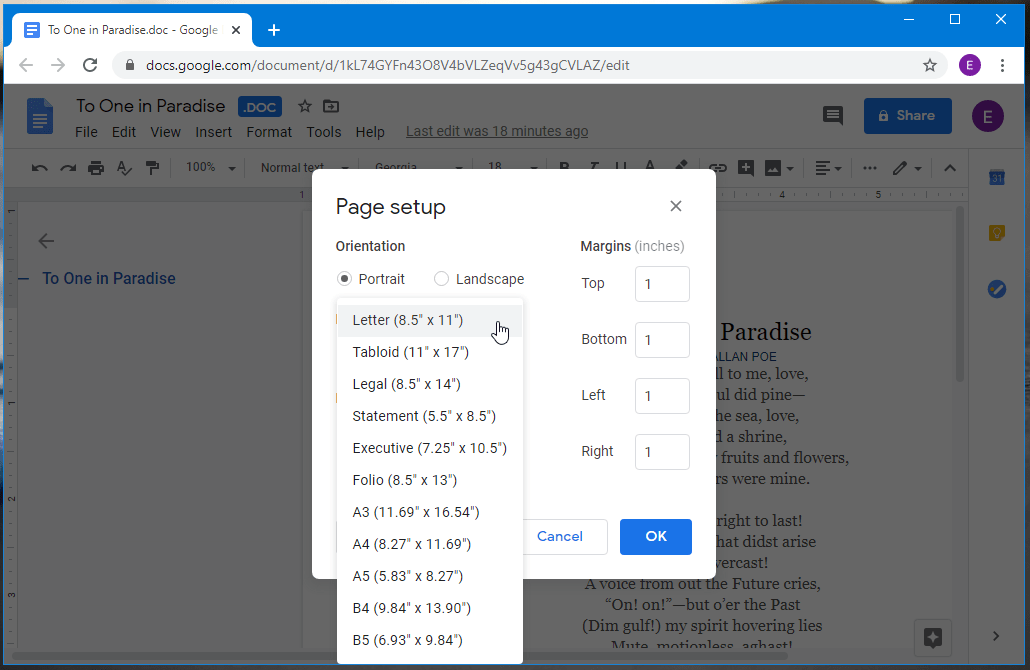 How to Change Margins in Google Docs and Orientation in Google Slides
