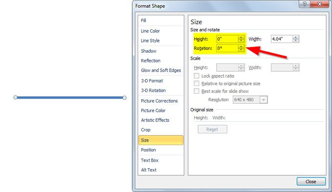 How to Change Line Rotation in PowerPoint 2010