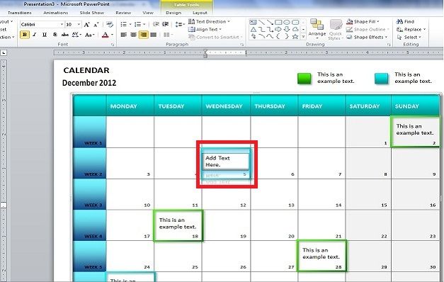 How To Insert A Calendar Template In Powerpoint