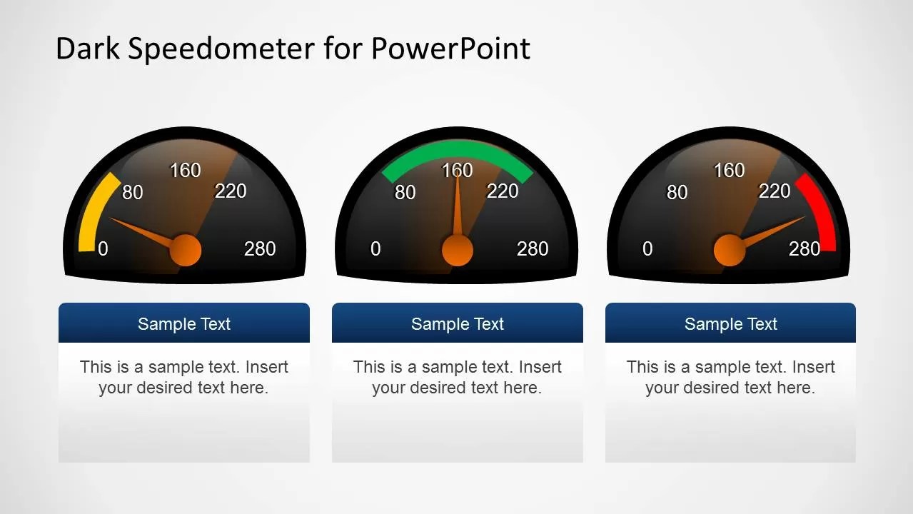 Dark Speedometer Template for PowerPoint SlideModel
