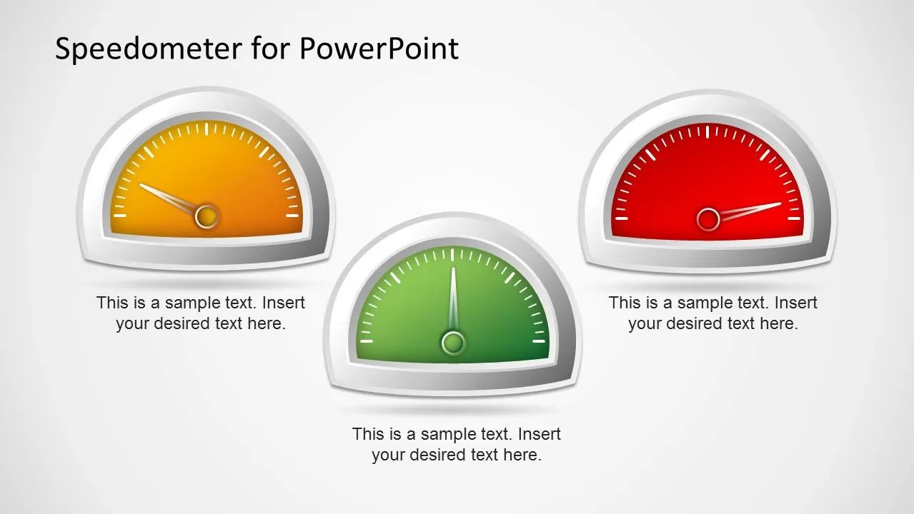 Green Speedometer Template for PowerPoint SlideModel