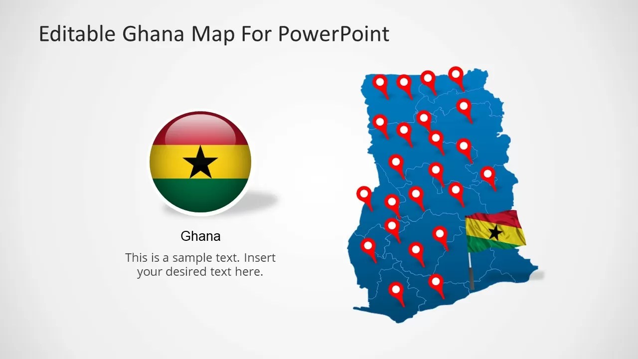 Ghana Map Editable PowerPoint Template SlideModel
