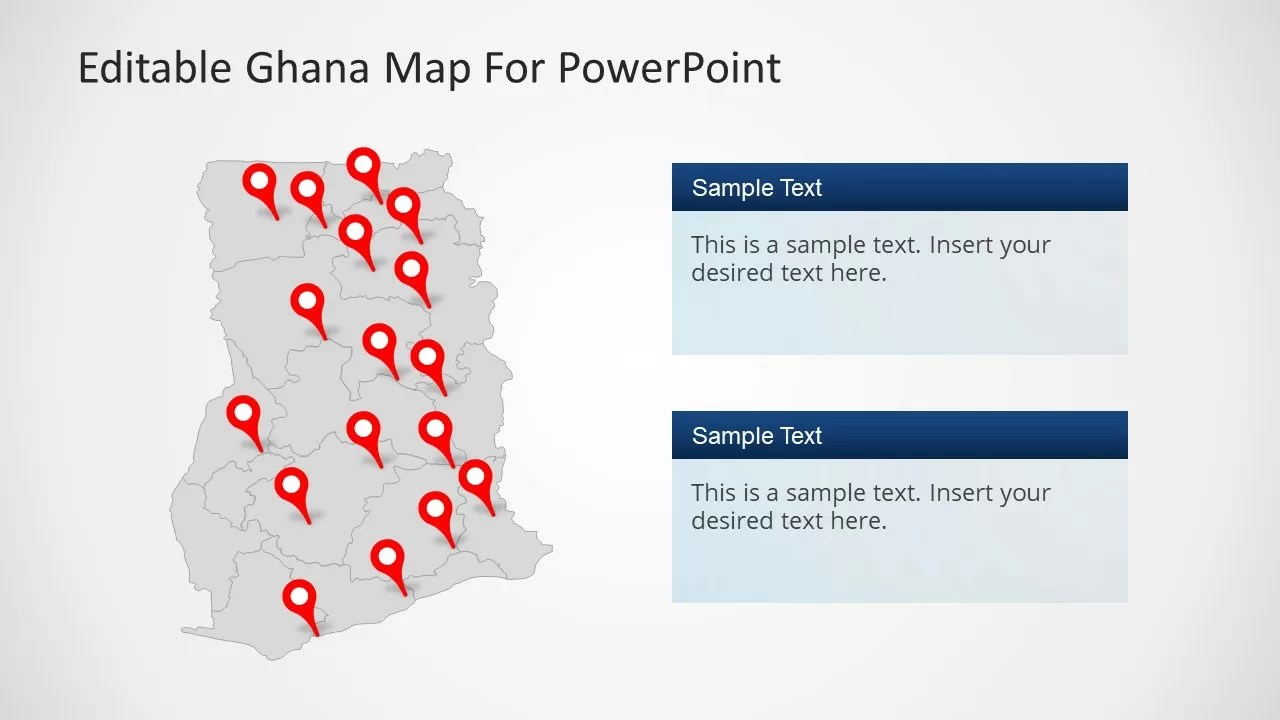 Ghana Map Editable PowerPoint Template SlideModel