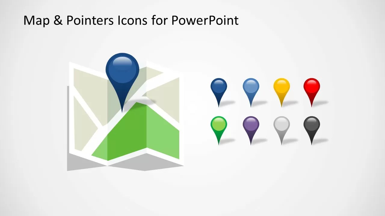 Editable Map & Pointers Icons for PowerPoint SlideModel