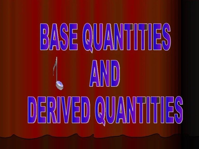2 Base And Derived Quantities