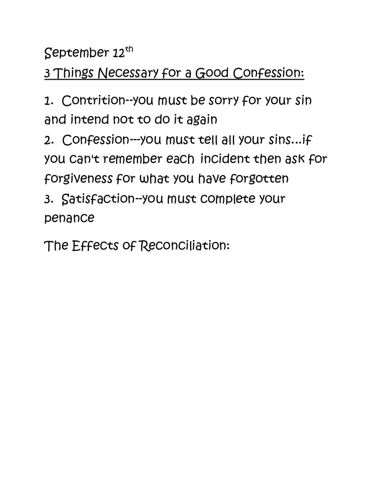 3 steps for good confession