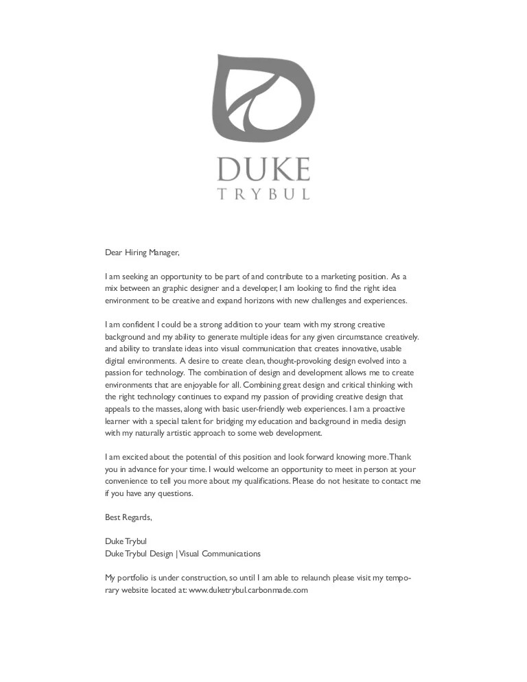 P&G cover letter