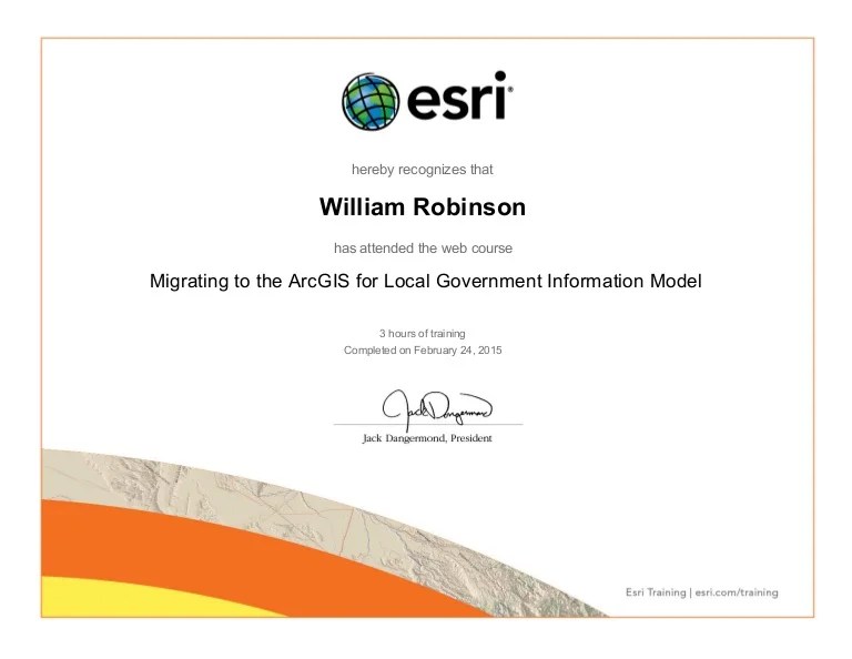 ESRI Cert 14 Local Government Information Model
