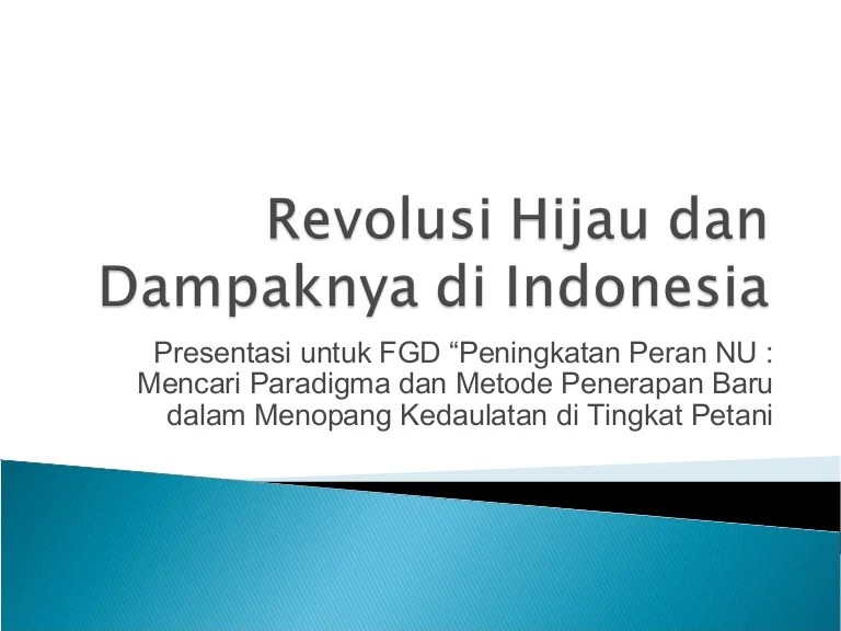 Revolusi Hijau dan Dampaknya di Indonesia