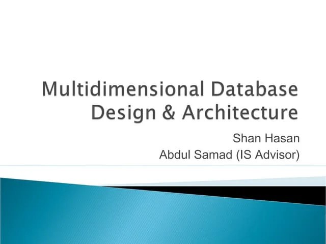 Multidimensional Database Design & Architecture | PPT