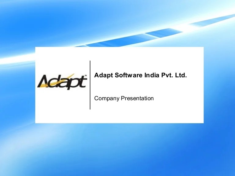 Adapt software introduction jan2017