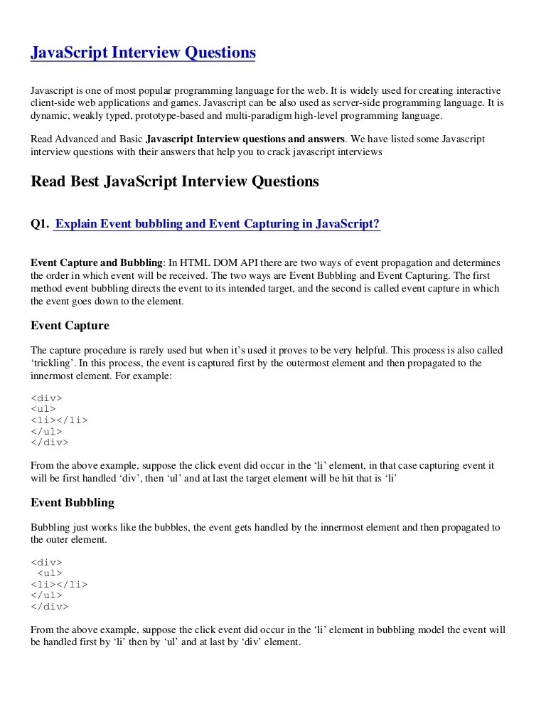 Advanced javascriptinterviewquestions