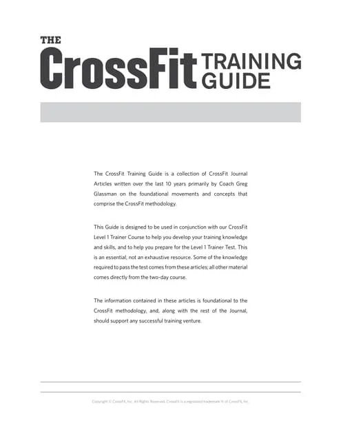 CrossFit Level 1 Guide | PDF