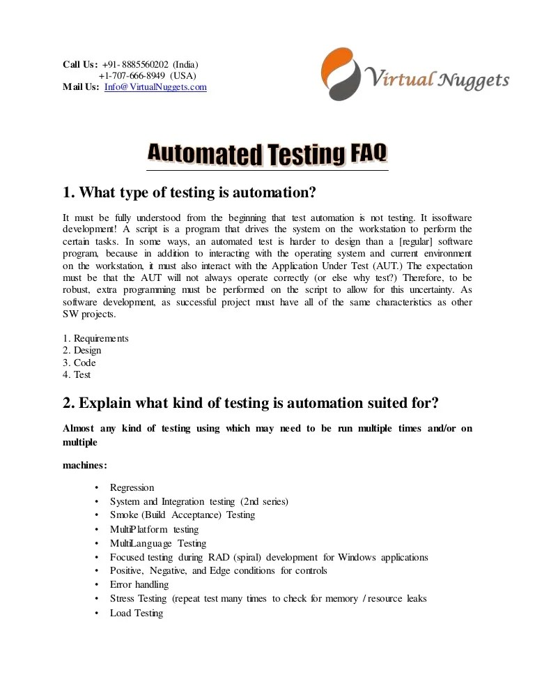 Automation Testing Interview Questions Pdf Download at Kris Richardson blog