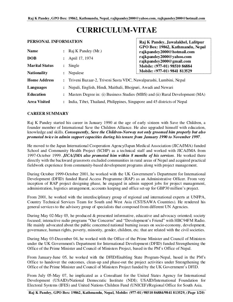 B2 my biodata as of 2014 raj k pandey
