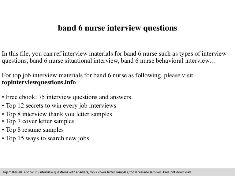 Band 6 nurse interview questions