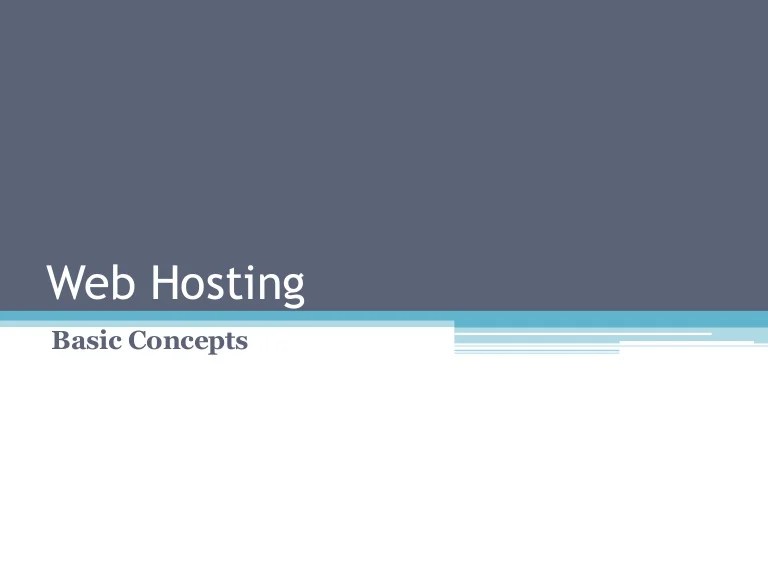 Basic concepts of web hosting