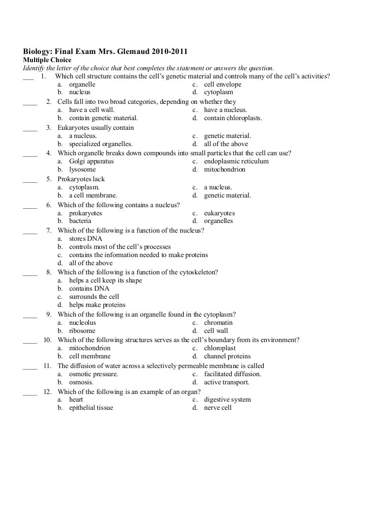 Biology final