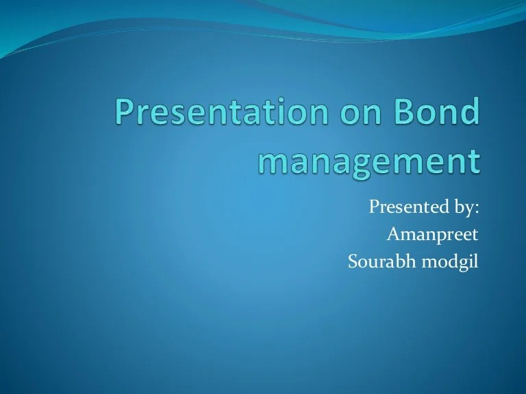 Bond management strategies