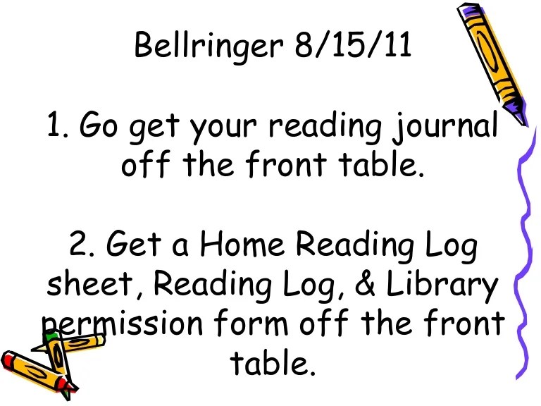Home Reading Log Grade 1