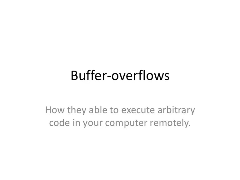 Buffer overflows