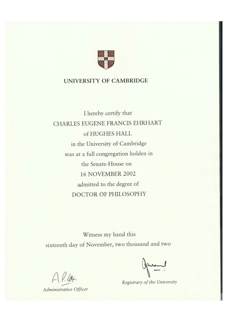 Cambridge PhD