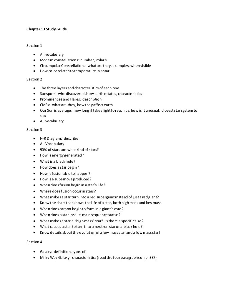 Chapter 13 study guide