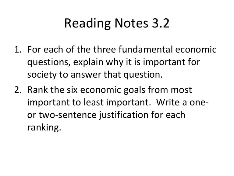 Economics Chapter 3 Assignments
