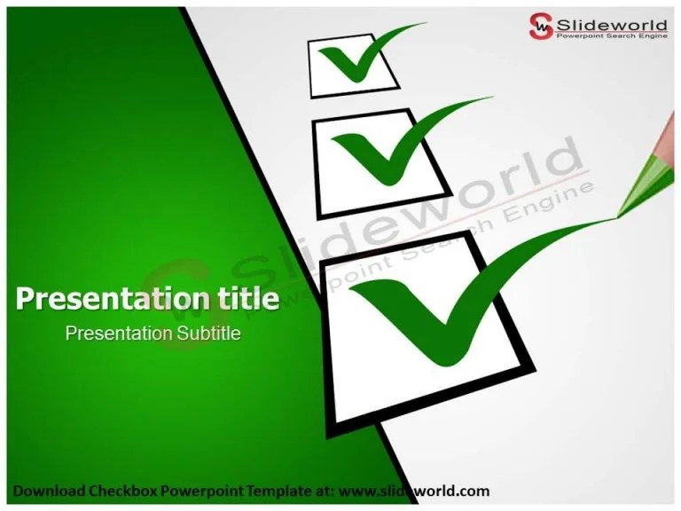 Checkbox Powerpoint Template SlideWorld