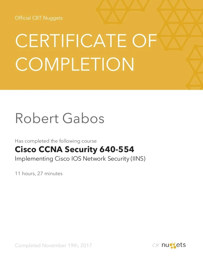 CBT Nuggets Cisco CCNA Security 640554 Implementing Cisco IOS Netw…