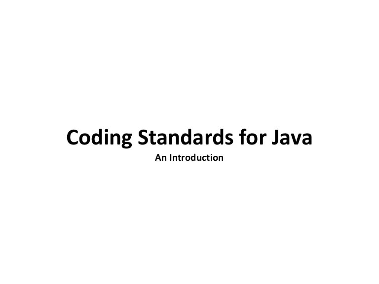 Coding standards for java