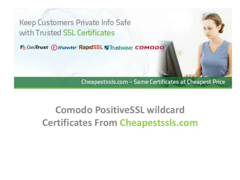 Comodo positive ssl wildcard certificates from